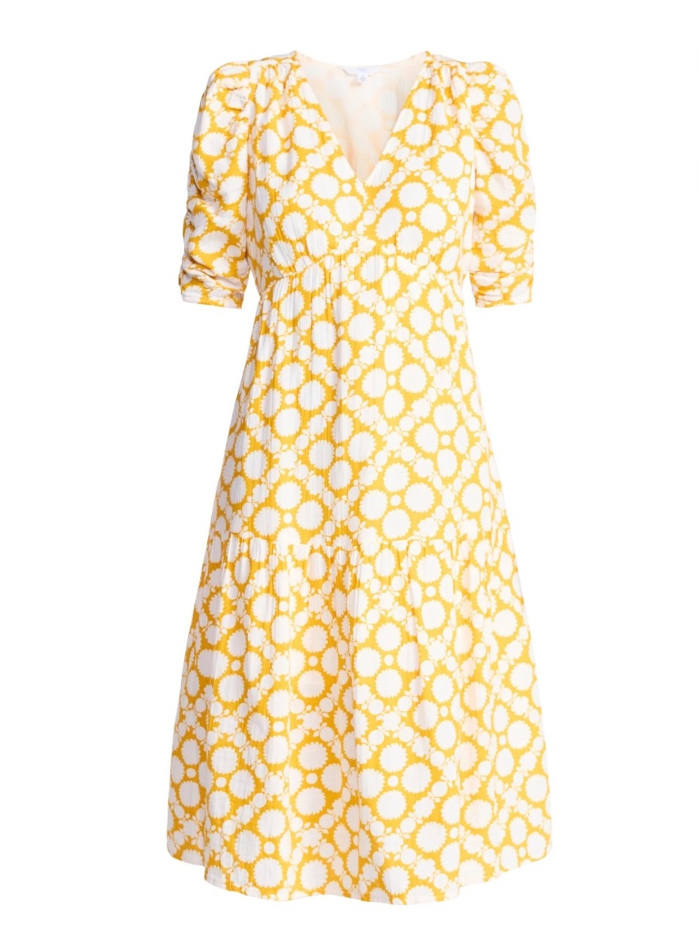 NWT! Time and Tru Women's Cotton Tiered Midi Dress with Elbow Length Sleeves SzM - Picture 4 of 12
